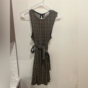 Urban Outfitters Black and Gold Checkered Backless Dress